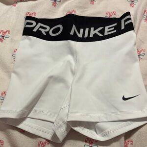 Nike White & Black Pro Women’s Athletic Compression Shorts